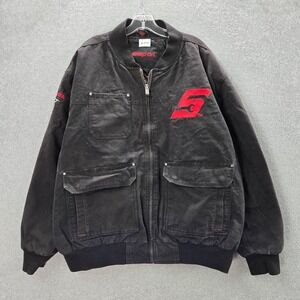 VINTAGE Snap On Men Jacket 2XL Quilted‎ Canvas Bomber Logo 95 Anniversary 90s